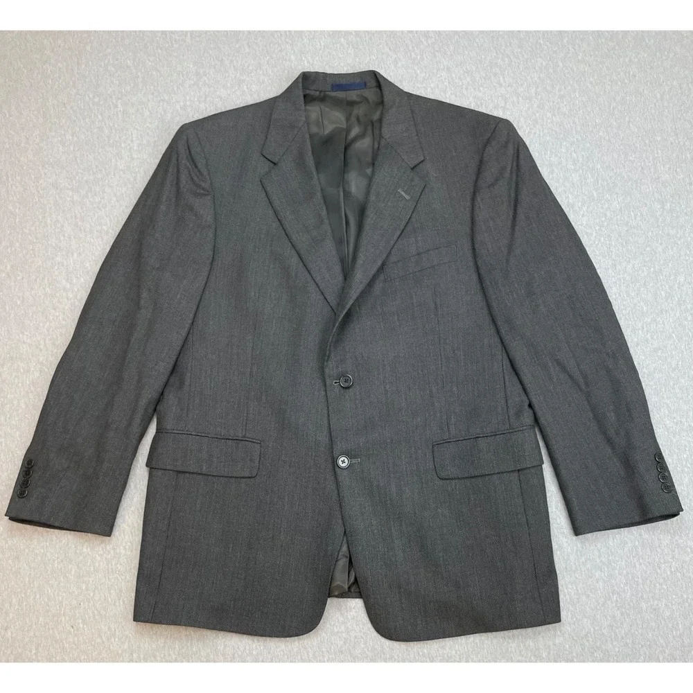 Daniel Cremieux Blazer Mens 44R Birds Eye 100% Loro Piana Wool 2-Button Lined